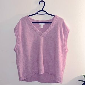 Oversized Pink Sweater Vest